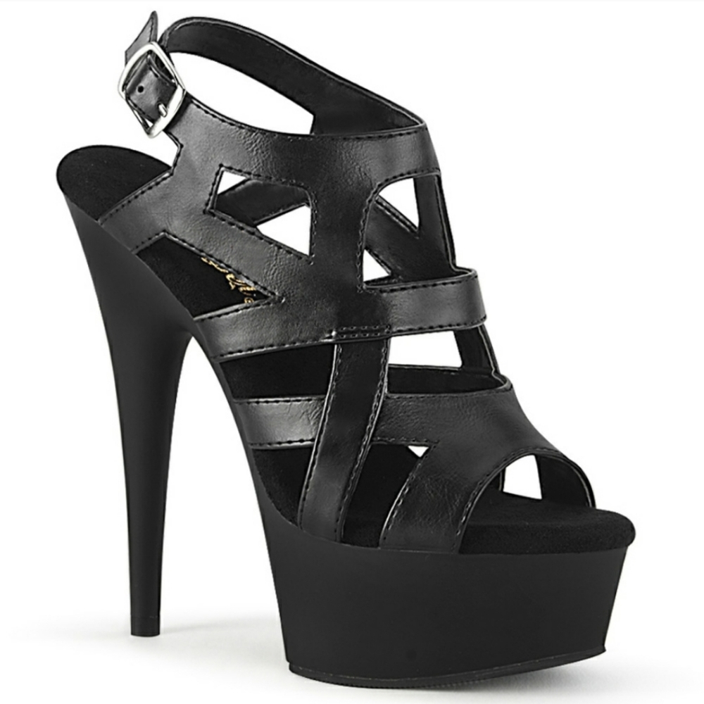 Pleaser faux leather black platforms